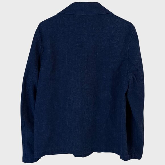Express Button-Up Textured Waffle-Knit Jacket Blue Men's Size Small 100% Cotton - Picture 4 of 12